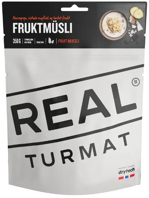 Real Turmat Fruktmüsli Havregryn, fullkorn og tørket frukt 
