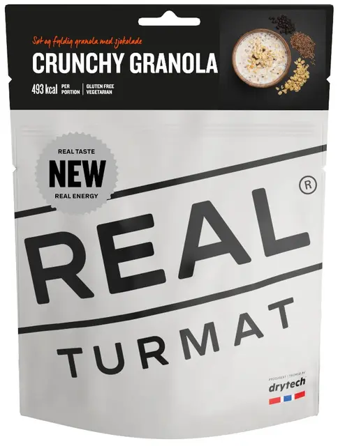 Real Turmat Crunchy Granola Søt og fyldig granola med sjokolade 