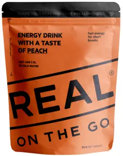 Real On the Go Energidryck Peach Tils&#228;tt vatten, skaka och drick