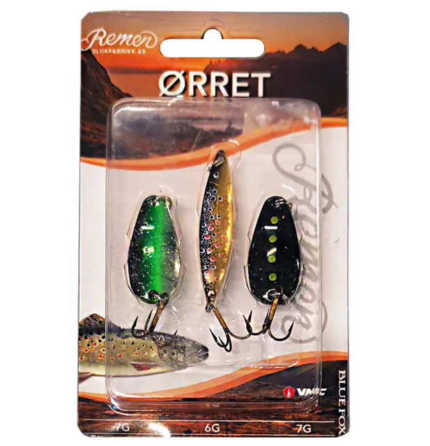 Remen Blue Fox öring Skeddragskit 3-pack 