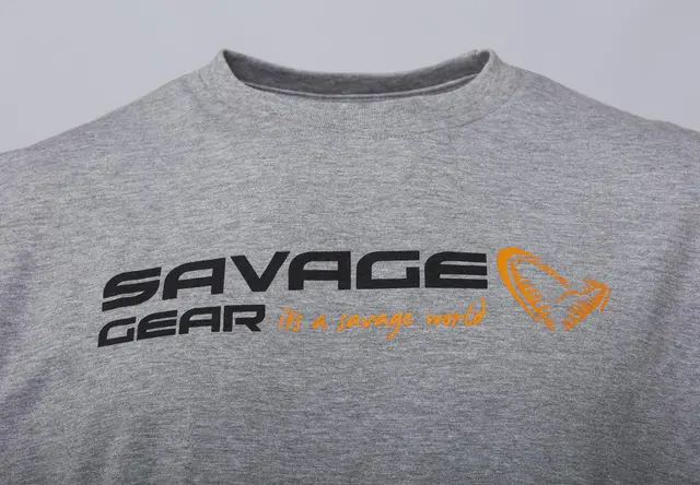 Savage Gear Signature Logo T-Shirt S Grey Melange 