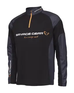 Savage Gear Tournament Shirt 1/2 Zip, Black Ink