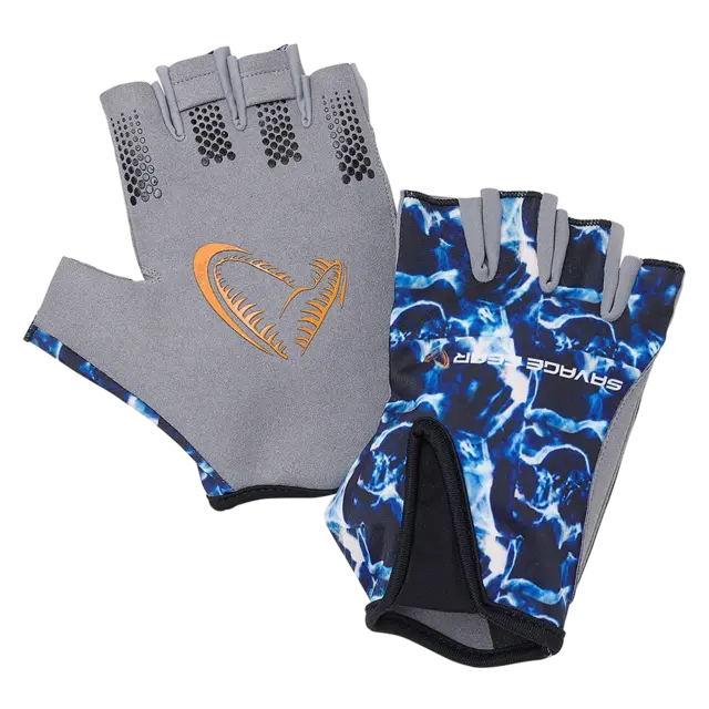 Savage Gear Marine Half Glove L Sea Blue, Fingerlös Handske 