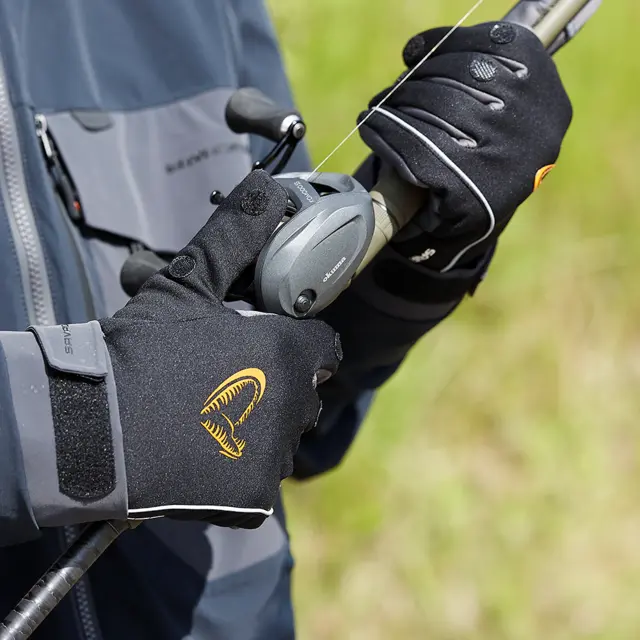 Savage Gear Softshell Winter Glove L Black, Handske 