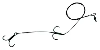 Owner Betesfisk rigg med 2 trekrokar 2-krokstackel