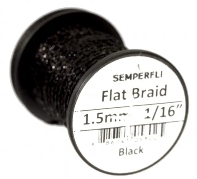 Semperfli Flat Braid 1,5mm Black 