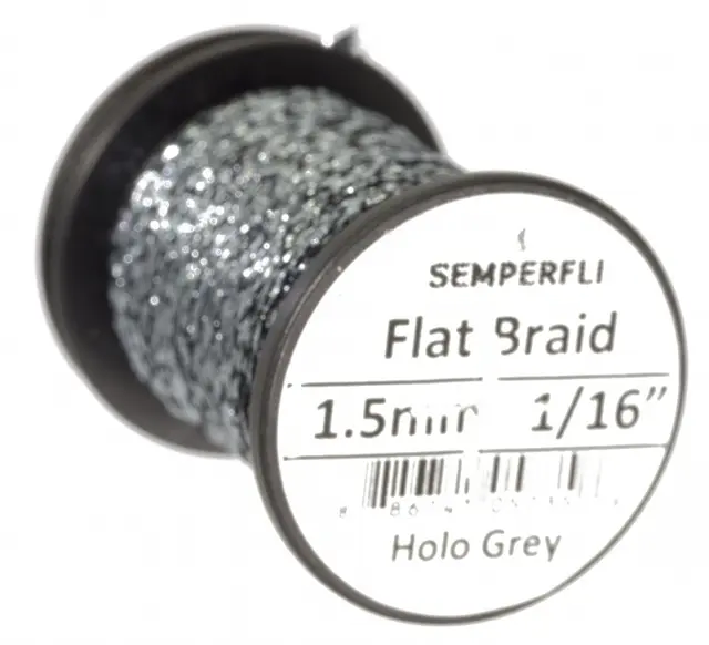 Semperfli Flat Braid 1,5mm Holographic Grey 