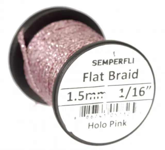 Semperfli Flat Braid 1,5mm Holographic Pink 