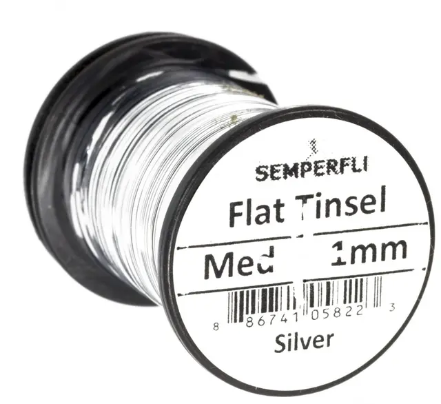 Semperfli Flat Tinsel Silver Medium 