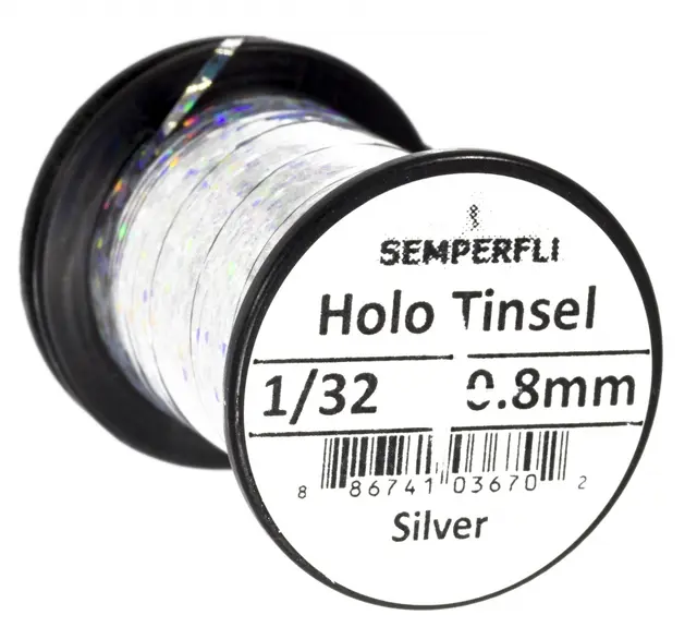 Semperfli Holographic Tinsel Silver Medium 