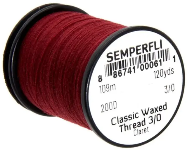 Semperfli Classic Waxed Thread Claret Claret 3/0 