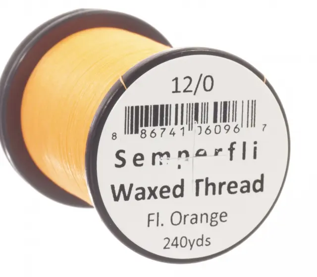 Semperfli Classic Waxed Thread Fl. Or Fluoro Orange 12/0 
