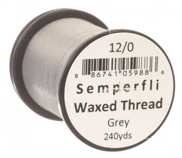 Semperfli Classic Waxed Thread Grey Grey 12/0 