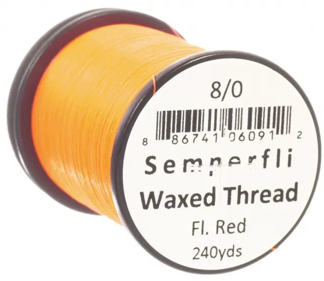 Semperfli Classic Waxed Thread Red Fluoro Red 8/0 