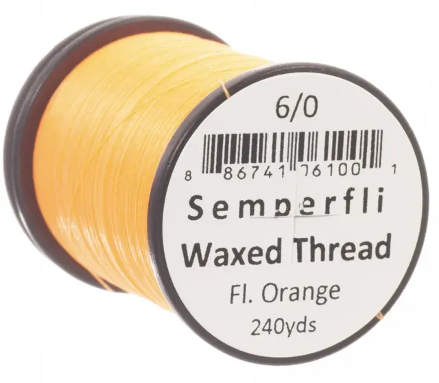 Semperfli Classic Waxed Thread Fl. Or Fluoro Orange 3/0 