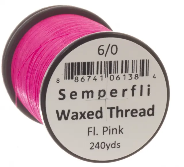 Semperfli Classic Waxed Thread Fl. Pink Thread Fluoro Pink 3/0 