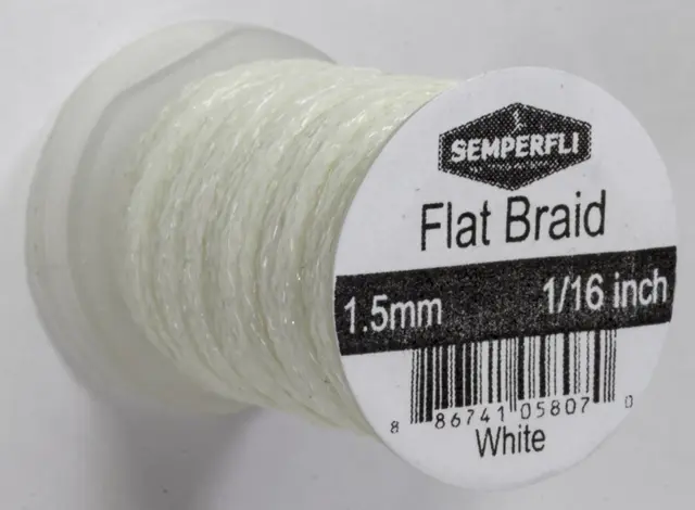 Semperfli Flat Braid 1,5mm White 