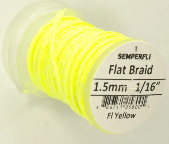 Semperfli Flat Braid 1,5mm Fl. Yellow 
