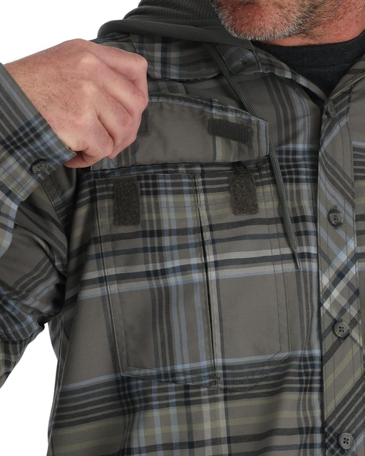 Simms Coldweather Hoody Gunmetal Neo Plaid L 