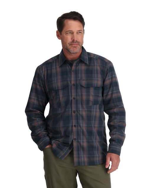 Simms ColdWeather Shirt Selvedge Logan Plaid L 