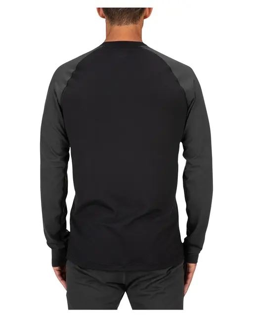 Simms Lightweight Baselayer Top Black Riktigt fin tröja, Baslager 