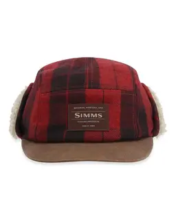 Simms Coldweather Cap Red Buffalo Plaid Varm och stilig keps