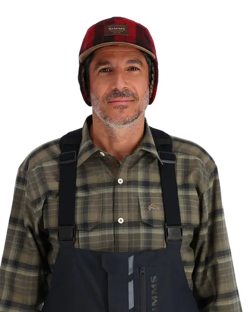 Simms Coldweather Cap Red Buffalo Plaid L/XL 