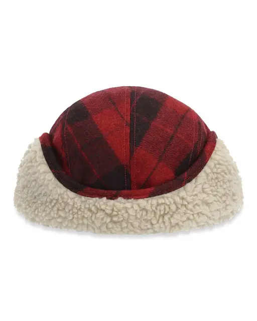 Simms Coldweather Cap Red Buffalo Plaid L/XL 