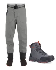 Simms Freestone Pant Smoke Vadepakke Vadepakke med gummisåle gunmetal