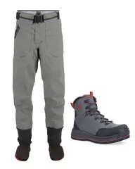 Simms Freestone Pant Smoke Vadepakke Vadepakke med filtsåle gunmetal