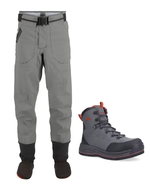 Simms Freestone Pant Smoke Vadepakke Vadepakke med filtsåle gunmetal 