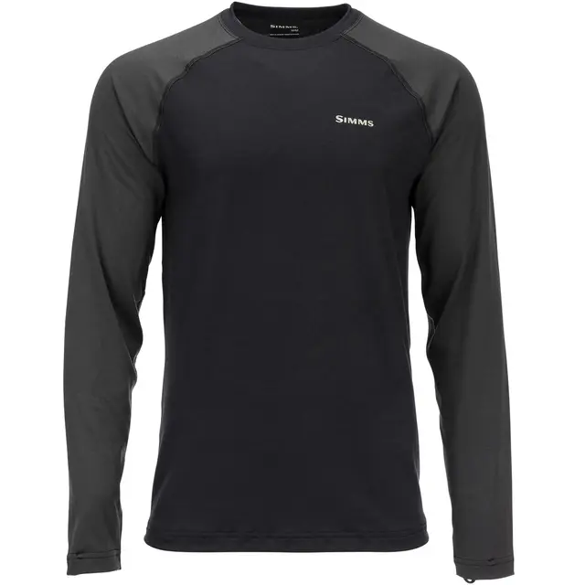 Simms Lightweight Baselayer Top Black Riktigt fin tröja, Baslager 