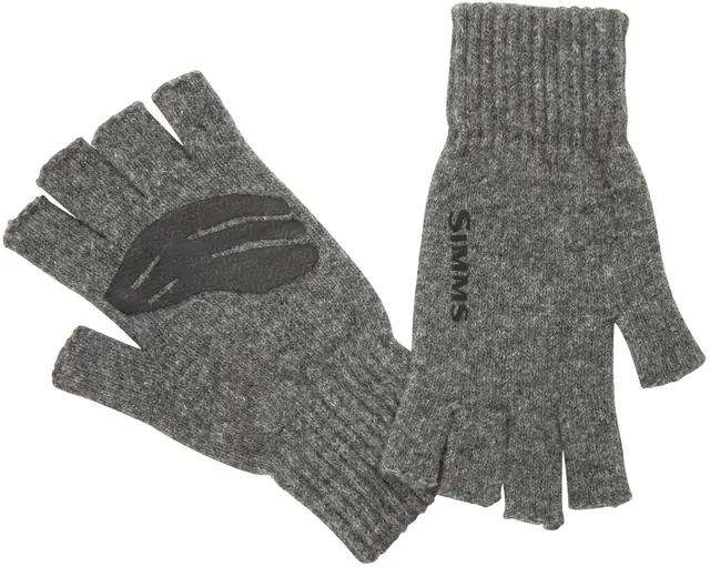 Simms Wool Half Finger Glove Medium/Smal Grey 