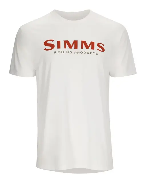 Simms Logo T-Shirt White XL Behagelig bestselger logo T-skjorte 