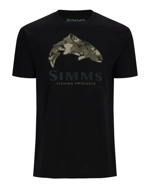 Simms Trout Regiment Camo T-Shirt BlkM Myk og behagelig t-skjorte i sort 