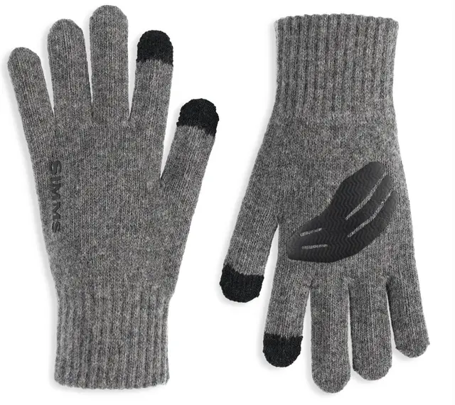 Simms Wool Full Finger Glove Steel S/M Värmande handskar med touchfunktion 