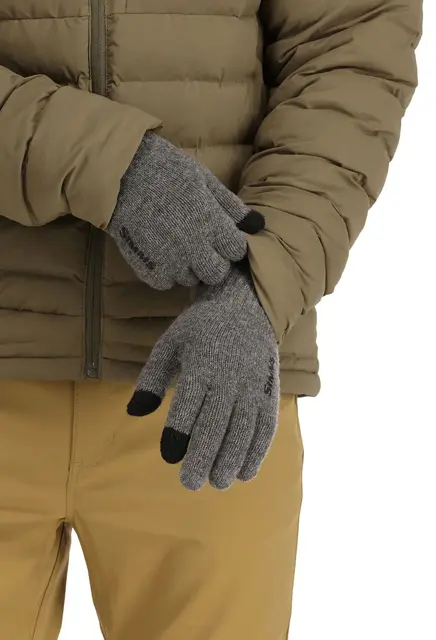 Simms Wool Full Finger Glove Steel S/M Värmande handskar med touchfunktion 