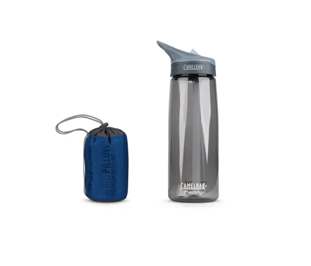 STS Pillow Aeros Premium Large Navy Blue Uppblåsbar kudde med låg packningsvolym 