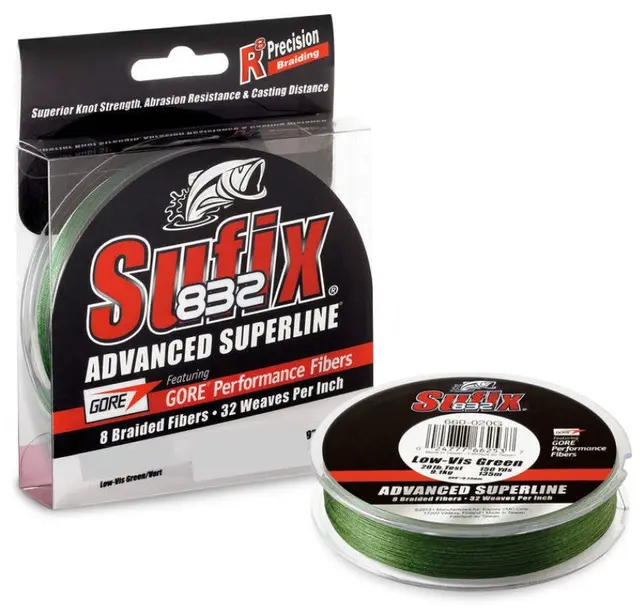 Sufix 832 Braid Lo-Vis Green 250m 0,18mm Multifilament för långa kast 