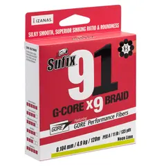 Sufix 91 Braid Neon Chartreuse Rund multifilament snøre for lange kast