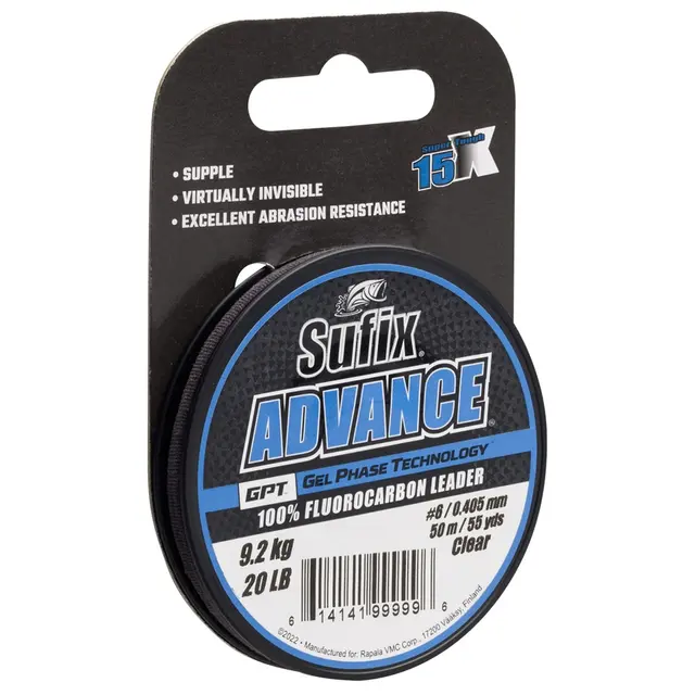 Sufix Advance Fluorocarbon 50m 0,148mm Slitstark 