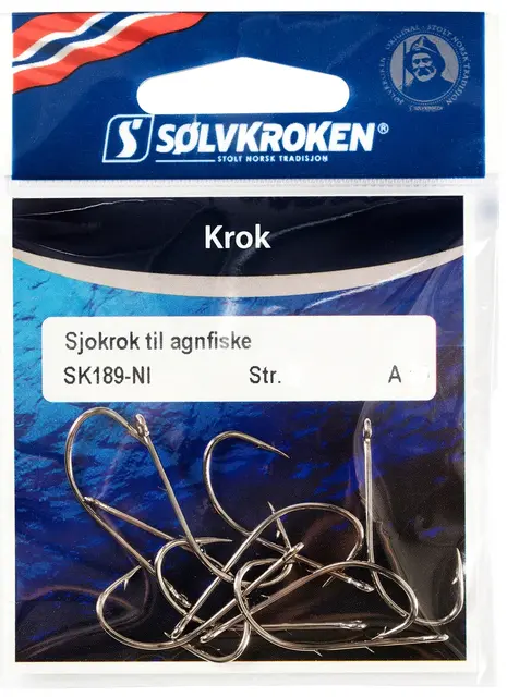 Sølvkroken Baitholder Nickel #4 Sjøkrok SK189A, 10 stk 