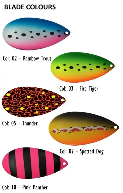 Tasmanian Devil Cow Bell FireTiger UV 90cm långedrag som imiterar ett fiskstim 