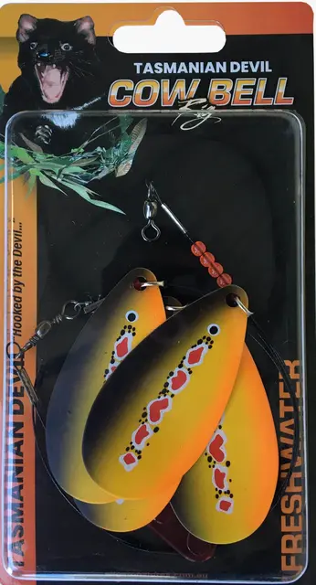 Tasmanian Devil Cow Bell FireTiger UV 90cm långedrag som imiterar ett fiskstim 