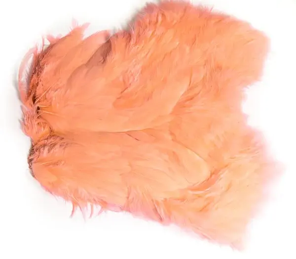 Softhackle patch Shrimp Pink Supermjuka hackles 