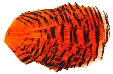 Golden Pheasant Tippet - hot orange Fasanfjädrar från Wapsi 
