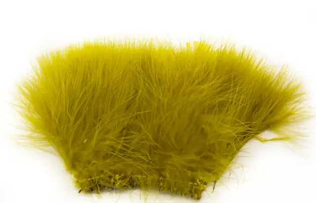 Marabou Blood Quill - Golden Olive Traditionella Marabou-fjädern 