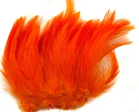 Cock Hackles - Orange Vingmaterial  för fiskeflugor 