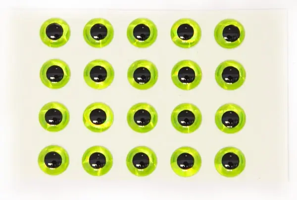 3D Epoxy Eyes - Holo Yellow 4mm 20st Wapsi 