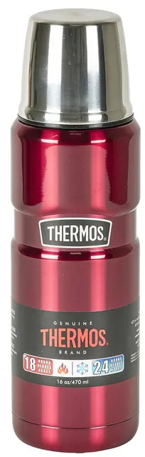 Thermos Stainless King Termos Röd 0,47 L Termos i rostfritt stål med kopplock 